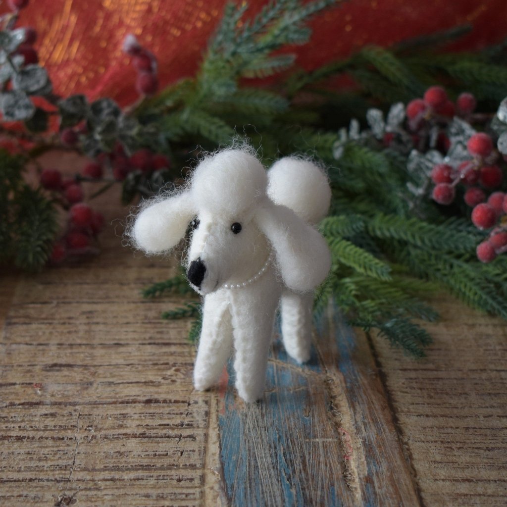 Bichon Felt Christmas Decoration - Tik Tak Design Co.