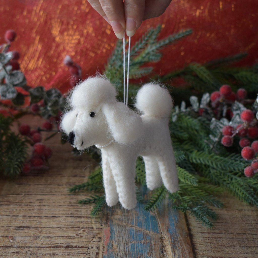 Bichon Felt Christmas Decoration - Tik Tak Design Co.
