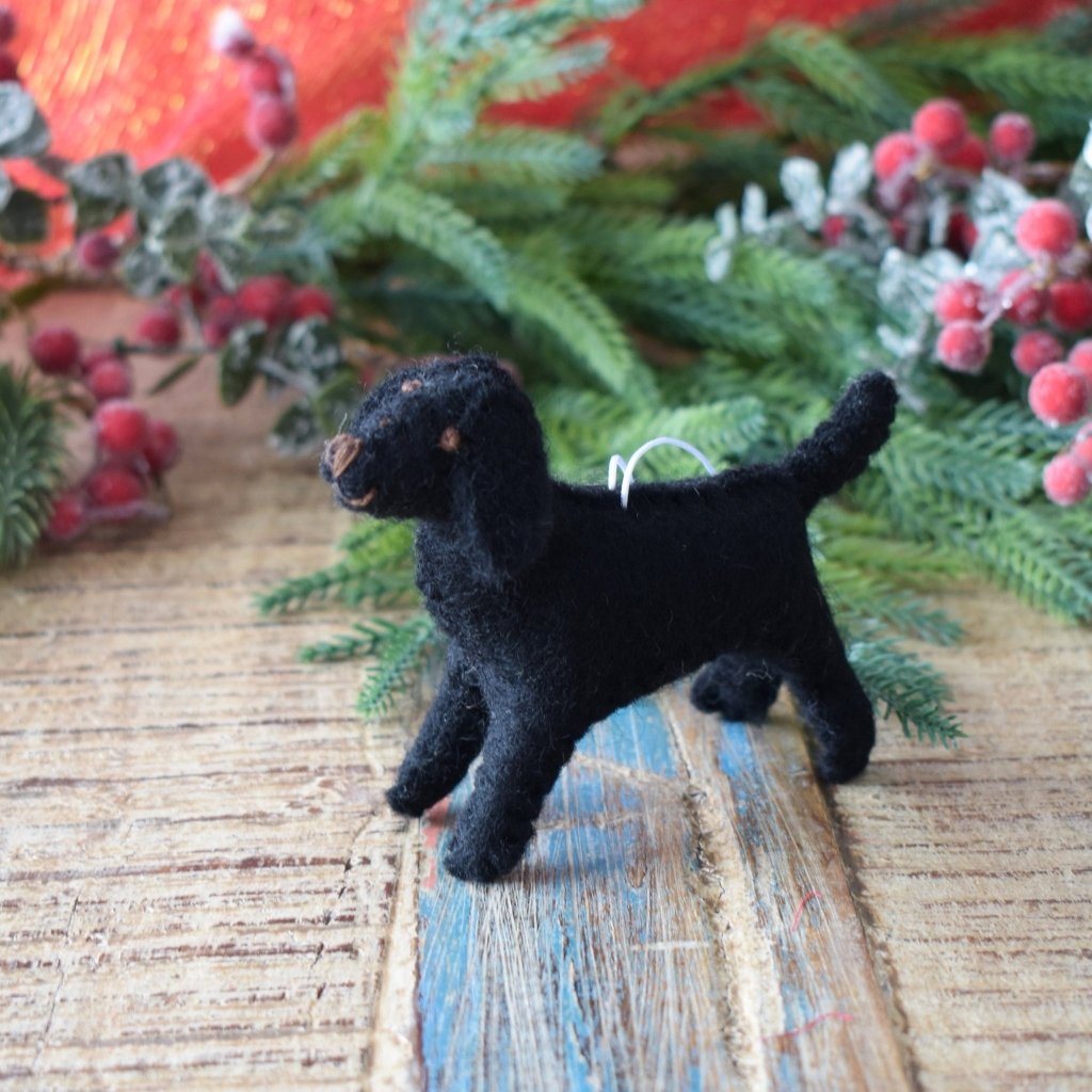 Black Labrador Felt Christmas Decoration - Tik Tak Design Co.