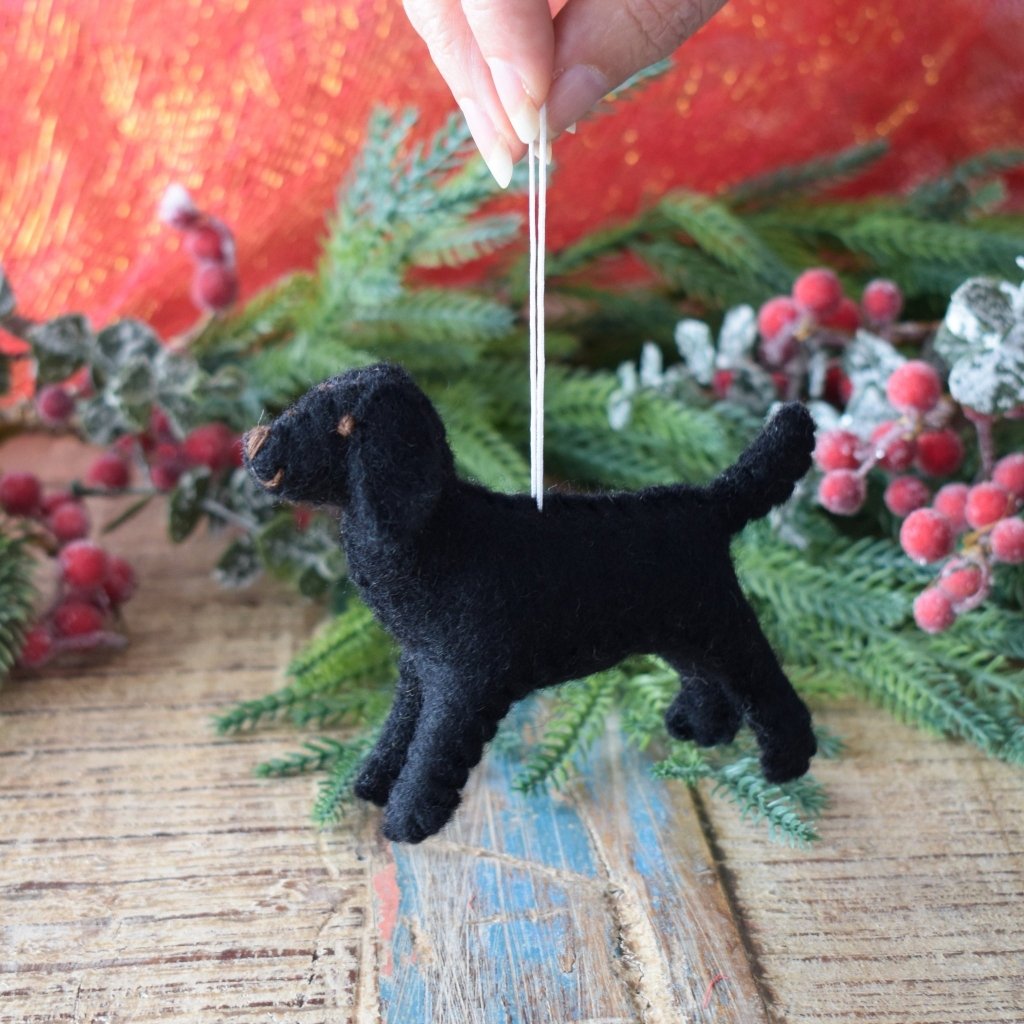 Black Labrador Felt Christmas Decoration - Tik Tak Design Co.