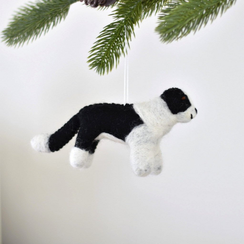 Border Collie Felt Christmas Decoration - Black - Tik Tak Design Co.