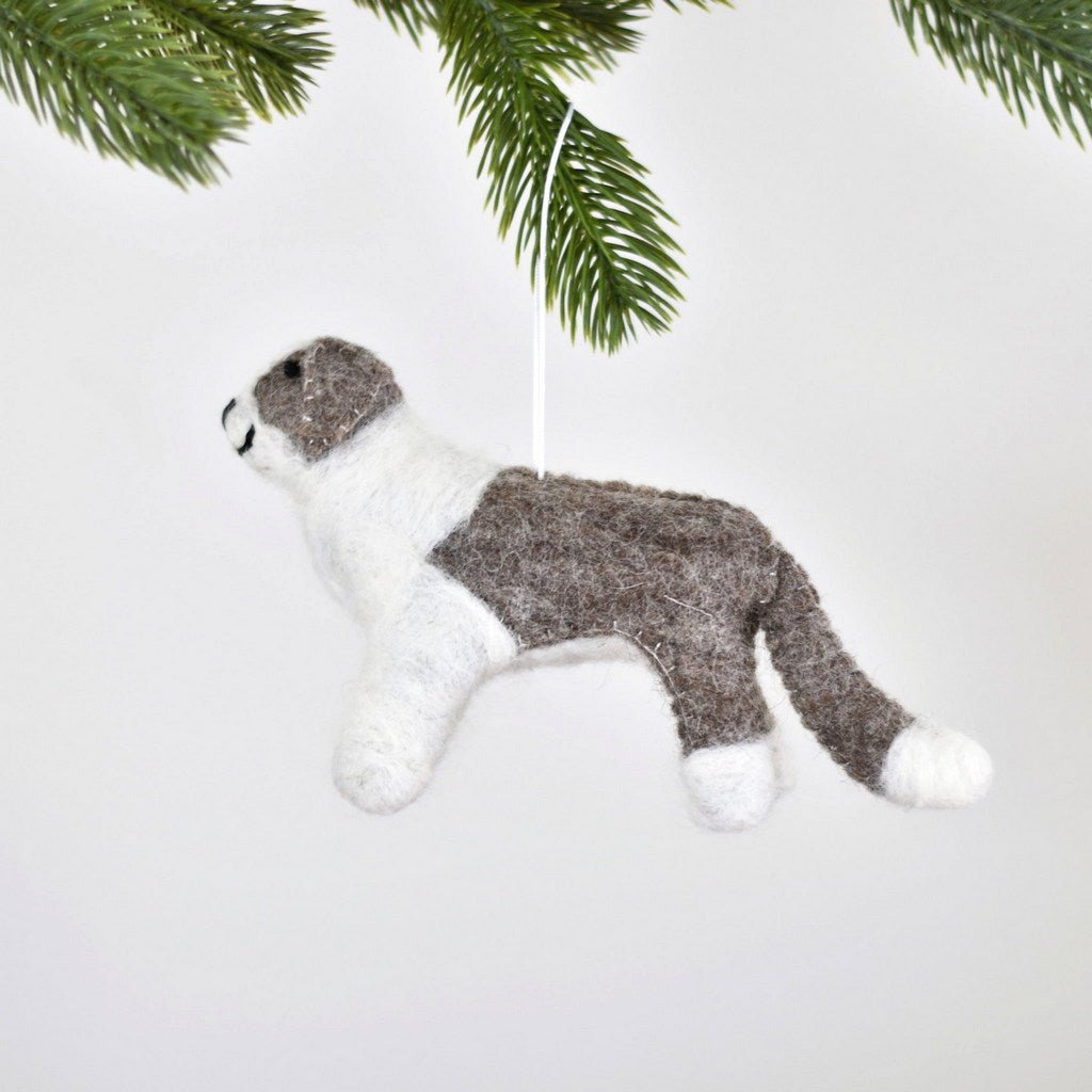 Border Collie Felt Christmas Decoration - Brown - Tik Tak Design Co.