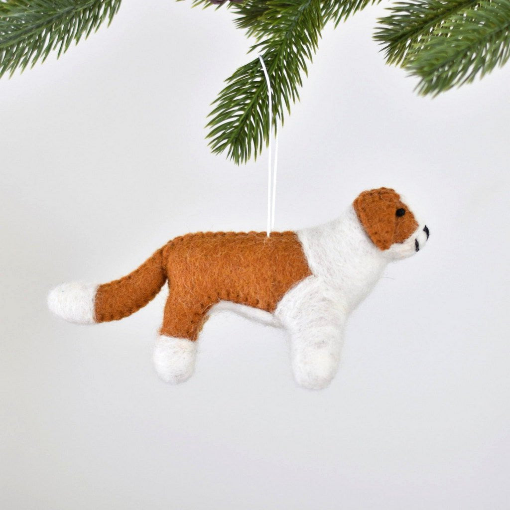 Border Collie Felt Christmas Decoration - Copper - Tik Tak Design Co.