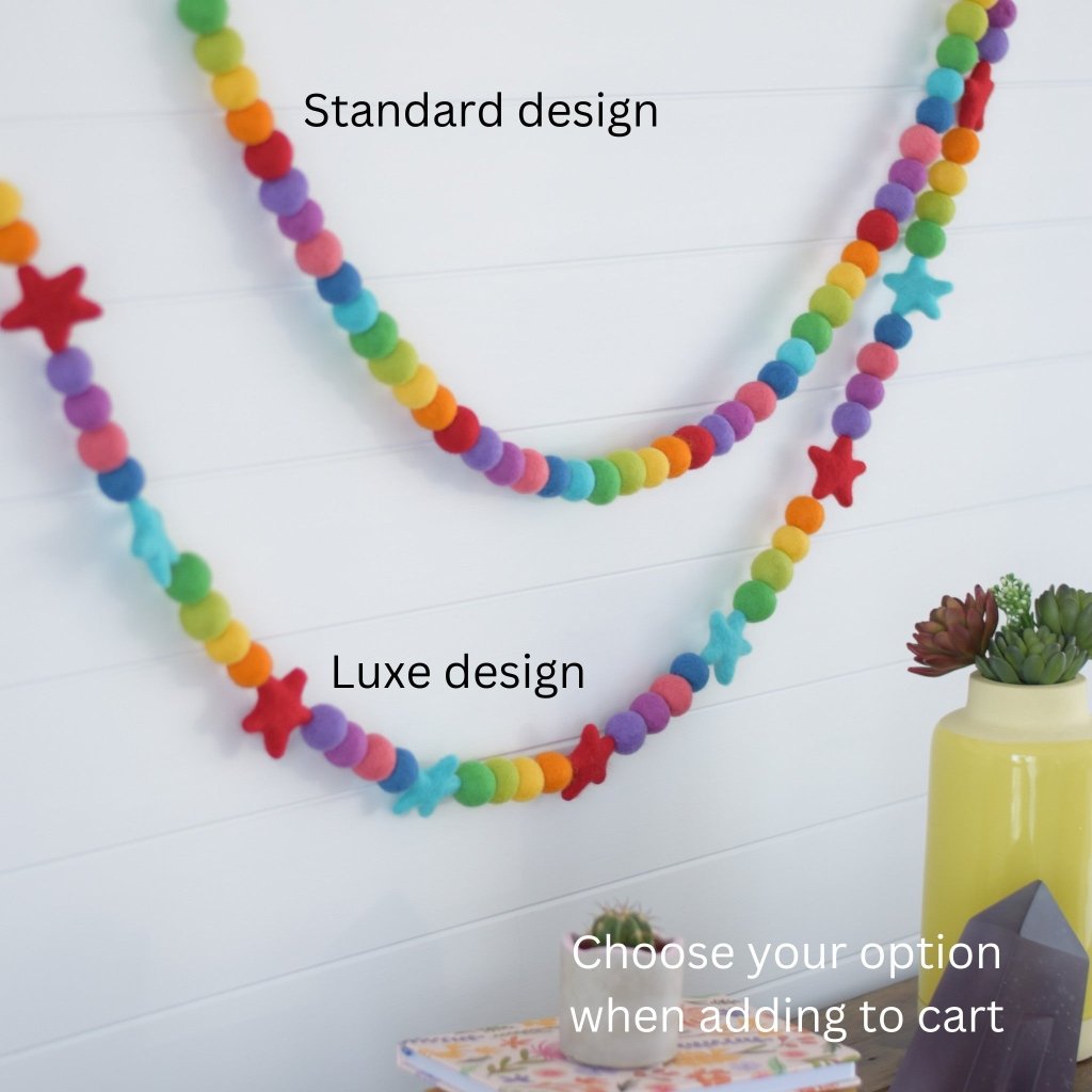 Bright Rainbow Felt Garlands - Tik Tak Design Co.