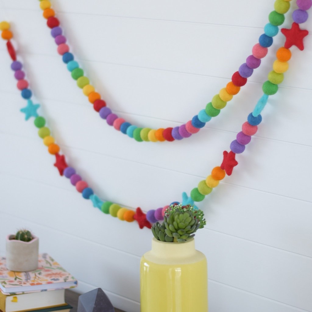 Bright Rainbow Felt Garlands - Tik Tak Design Co.