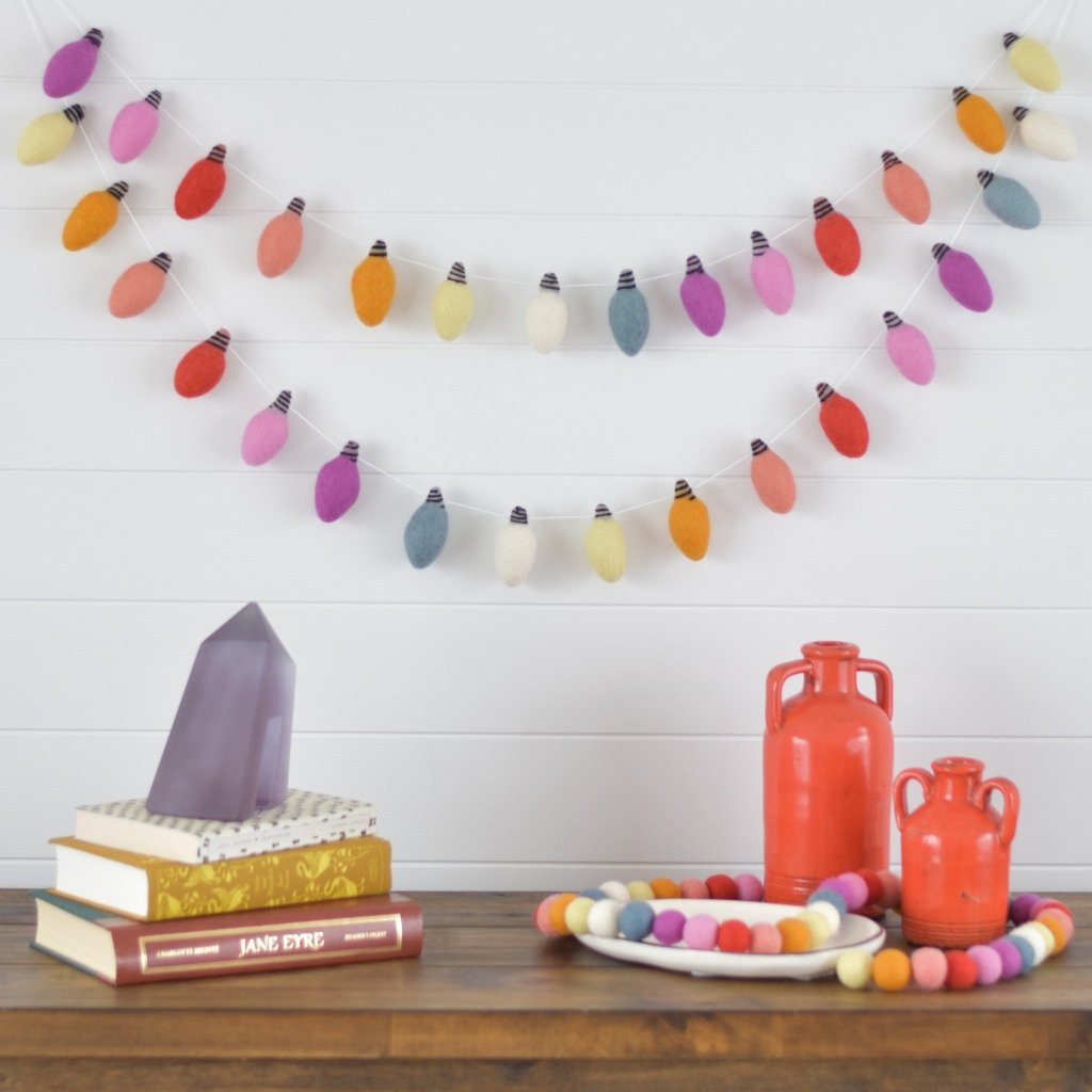 Celebration Lights Felt Garland - Tik Tak Design Co.