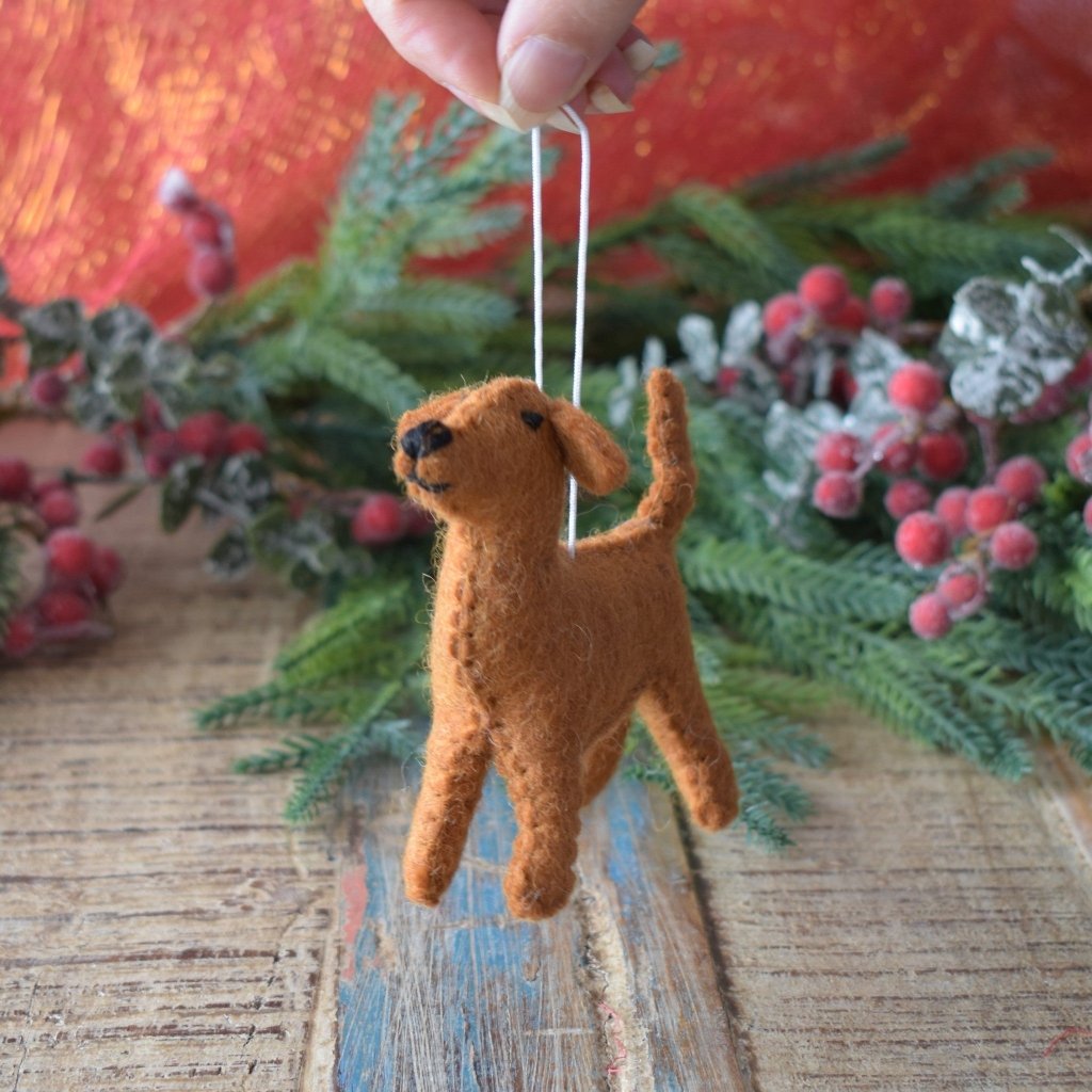Copper Labrador Felt Christmas Decoration - Tik Tak Design Co.