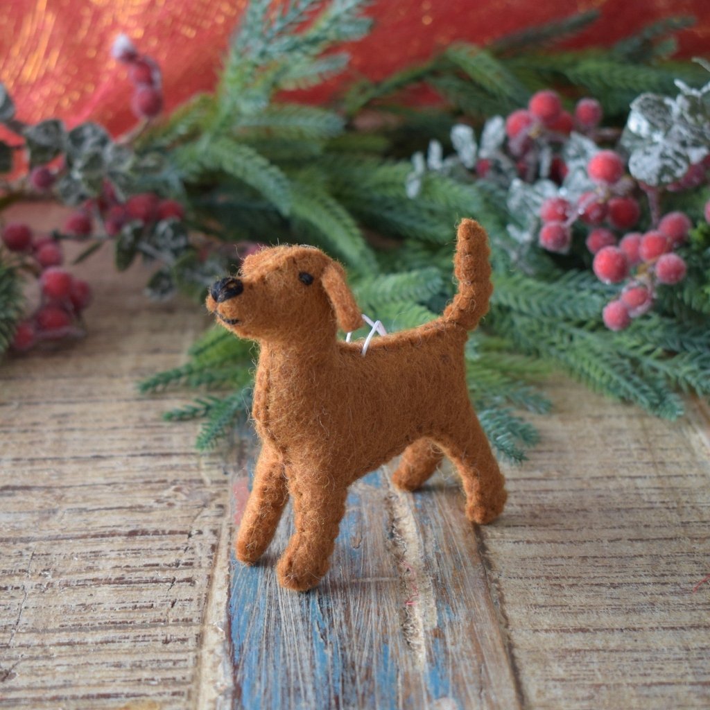 Copper Labrador Felt Christmas Decoration - Tik Tak Design Co.