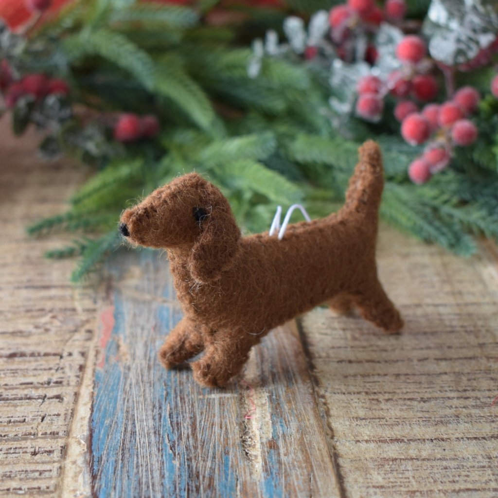 Dachshund Felt Christmas Decoration - Tik Tak Design Co.