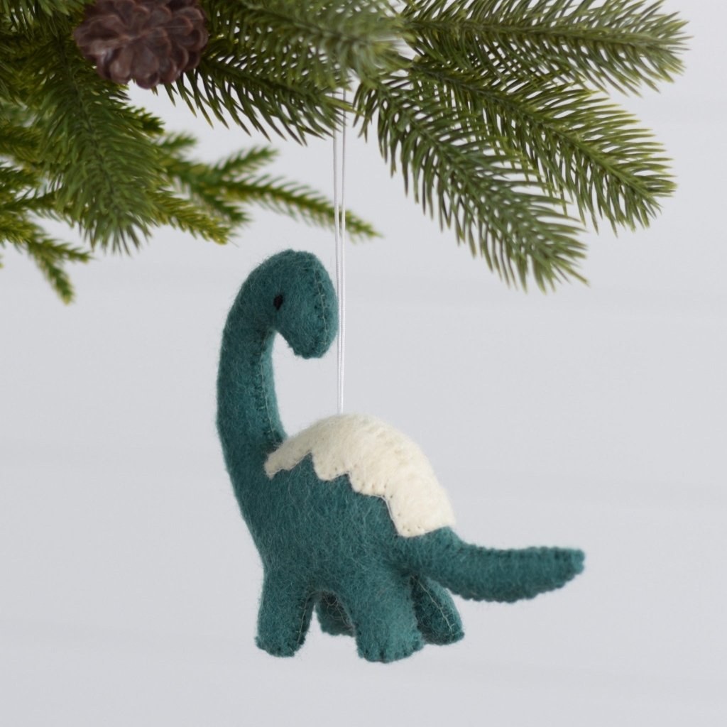 Dinosaur Felt Christmas Decoration - green - Tik Tak Design Co.