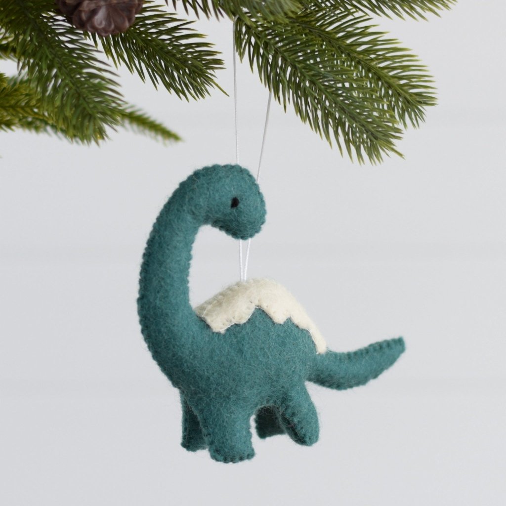 Dinosaur Felt Christmas Decoration - green - Tik Tak Design Co.