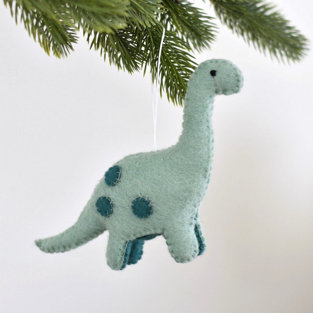 Dinosaur Felt Christmas Decoration - mint/green - Tik Tak Design Co.