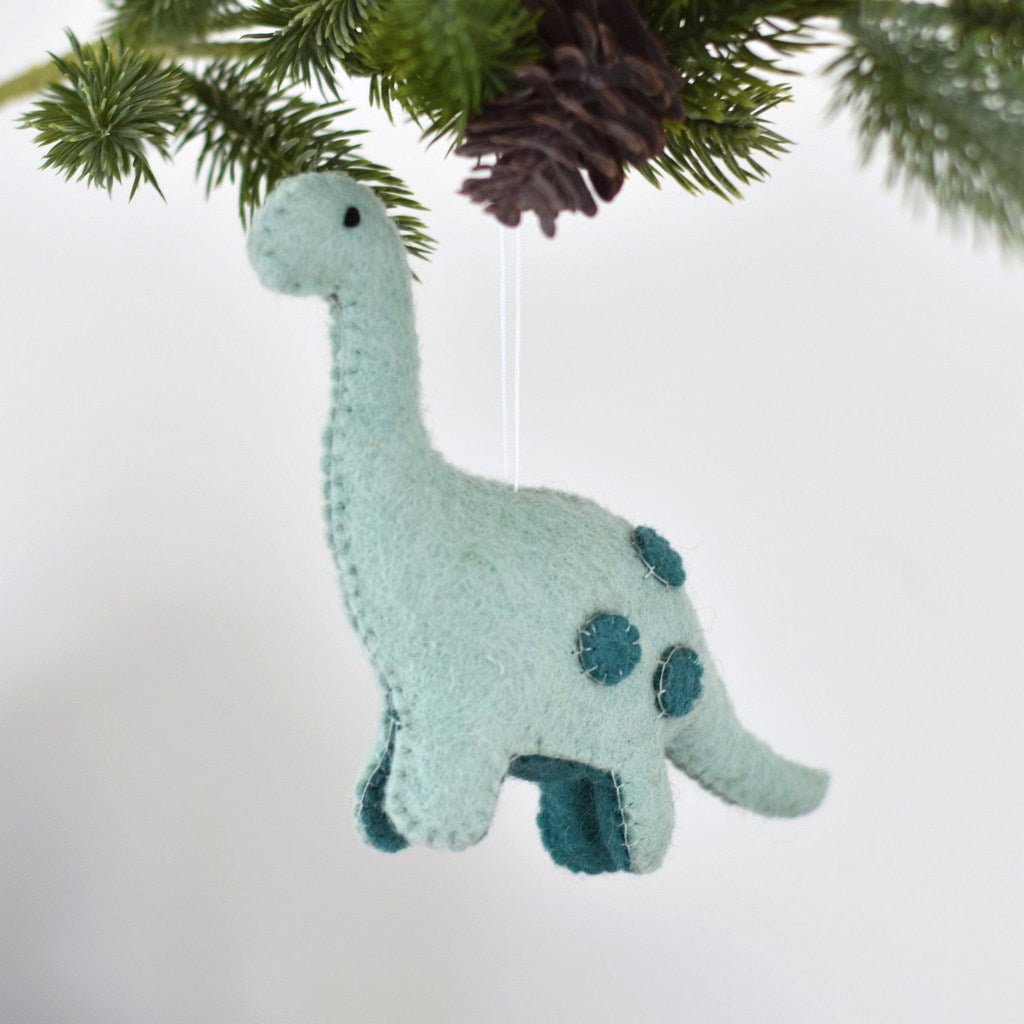 Dinosaur Felt Christmas Decoration - mint/green - Tik Tak Design Co.