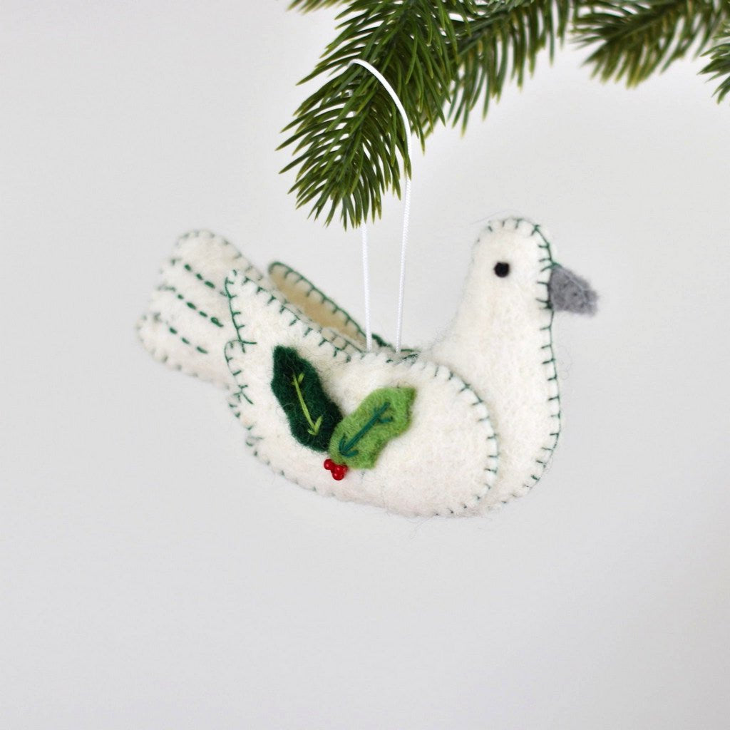 Dove Felt Christmas Decoration - Tik Tak Design Co.