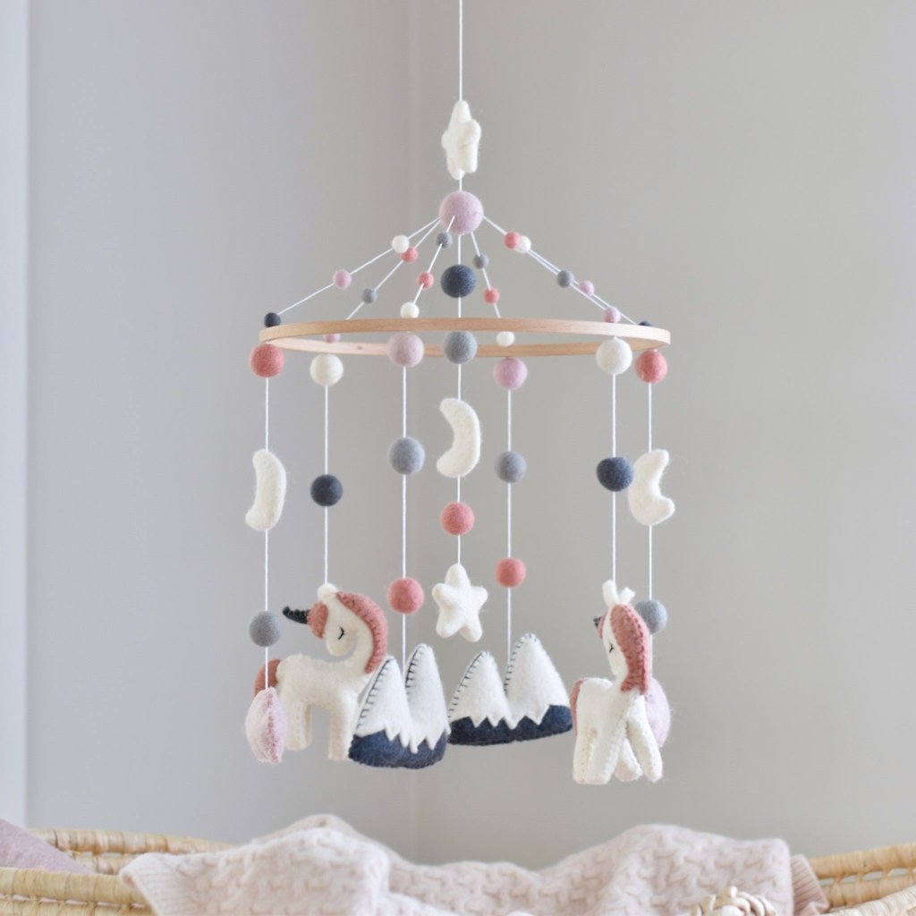Dusky Pink Unicorn Animal Mobile - Tik Tak Design Co.