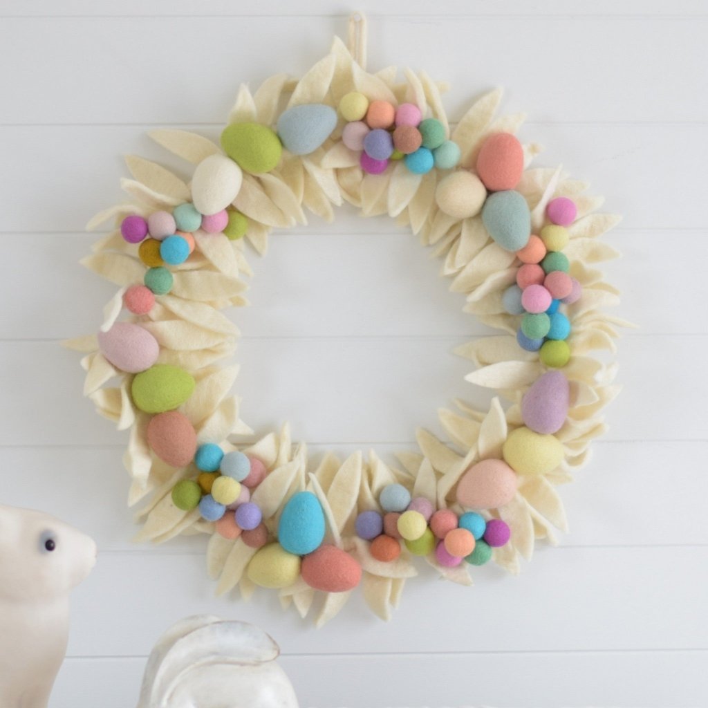 Easter Felt Wreath - Tik Tak Design Co.