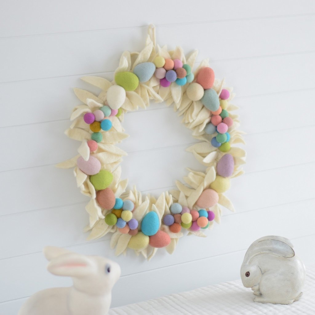 Easter Felt Wreath - Tik Tak Design Co.