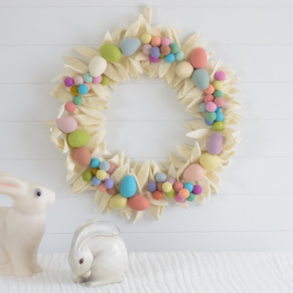 Easter Felt Wreath - Tik Tak Design Co.