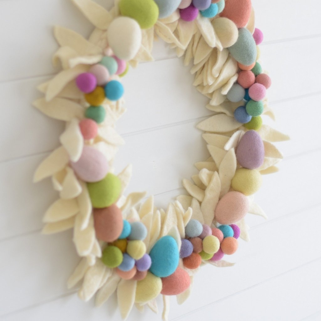 Easter Felt Wreath - Tik Tak Design Co.