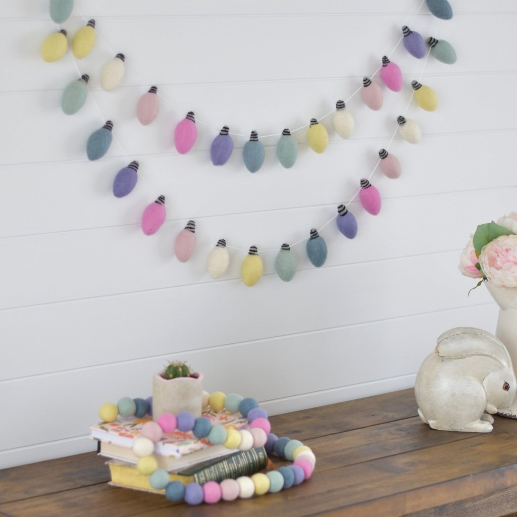 Easter Morning Lights Felt Garland - Tik Tak Design Co.