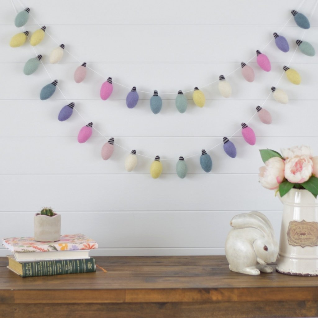Easter Morning Lights Felt Garland - Tik Tak Design Co.