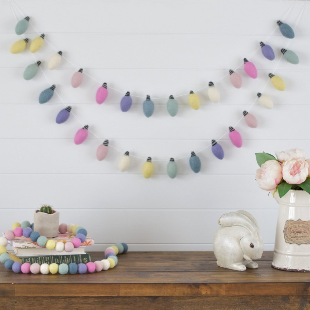 Easter Morning Lights Felt Garland - Tik Tak Design Co.