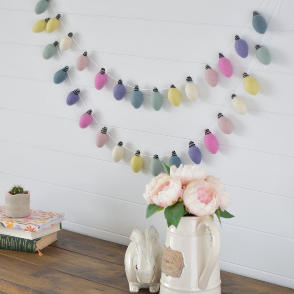 Easter Morning Lights Felt Garland - Tik Tak Design Co.