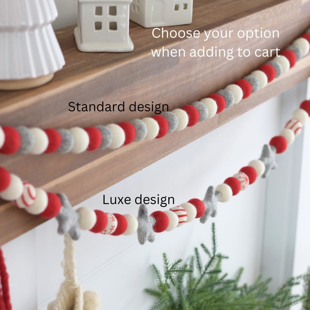 Embroidered Swirl Felt Christmas Garlands - Tik Tak Design Co.