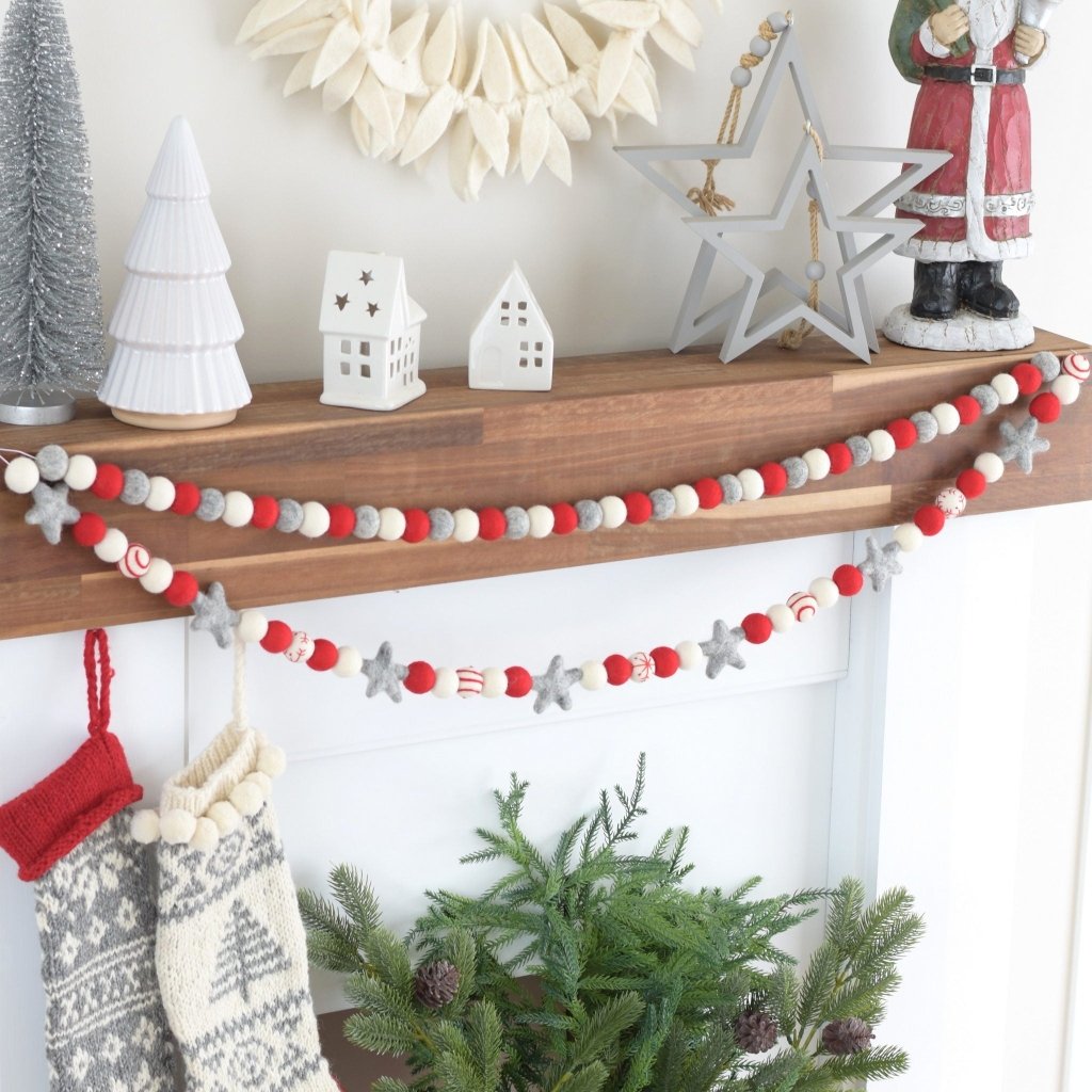 Embroidered Swirl Felt Christmas Garlands - Tik Tak Design Co.