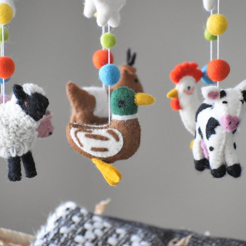 Farm Animals Rainbow Baby Mobile - Tik Tak Design Co.