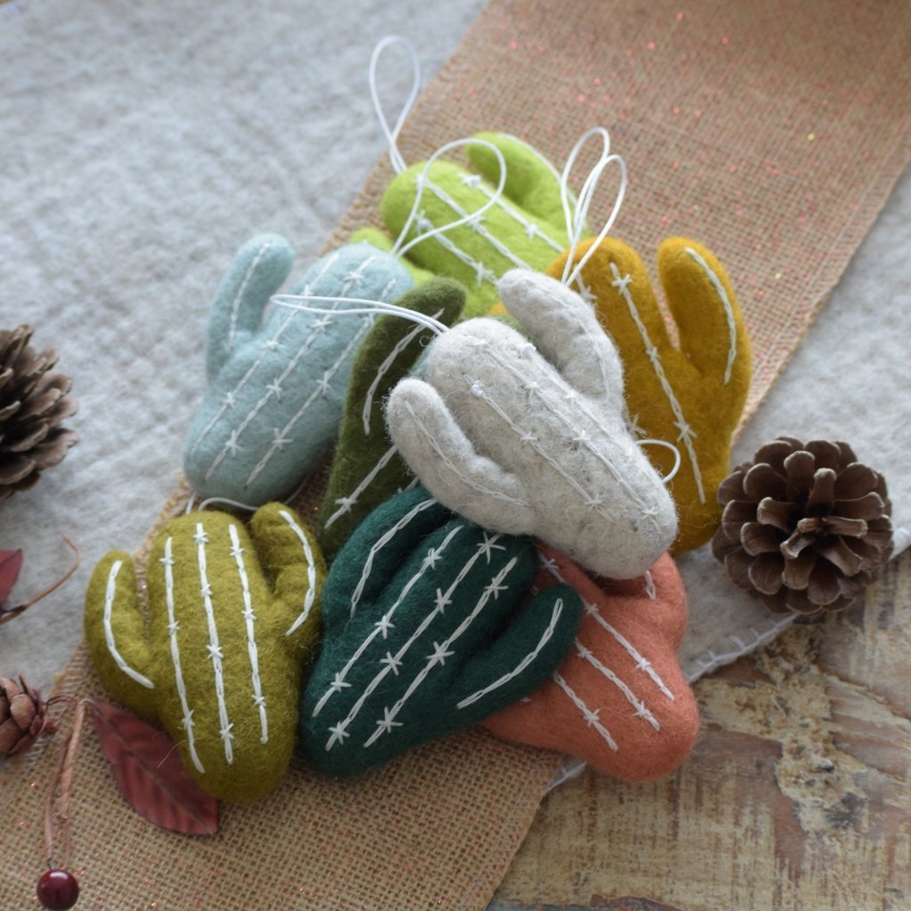 Felt Cactus Decoration - Emerald - Tik Tak Design Co.