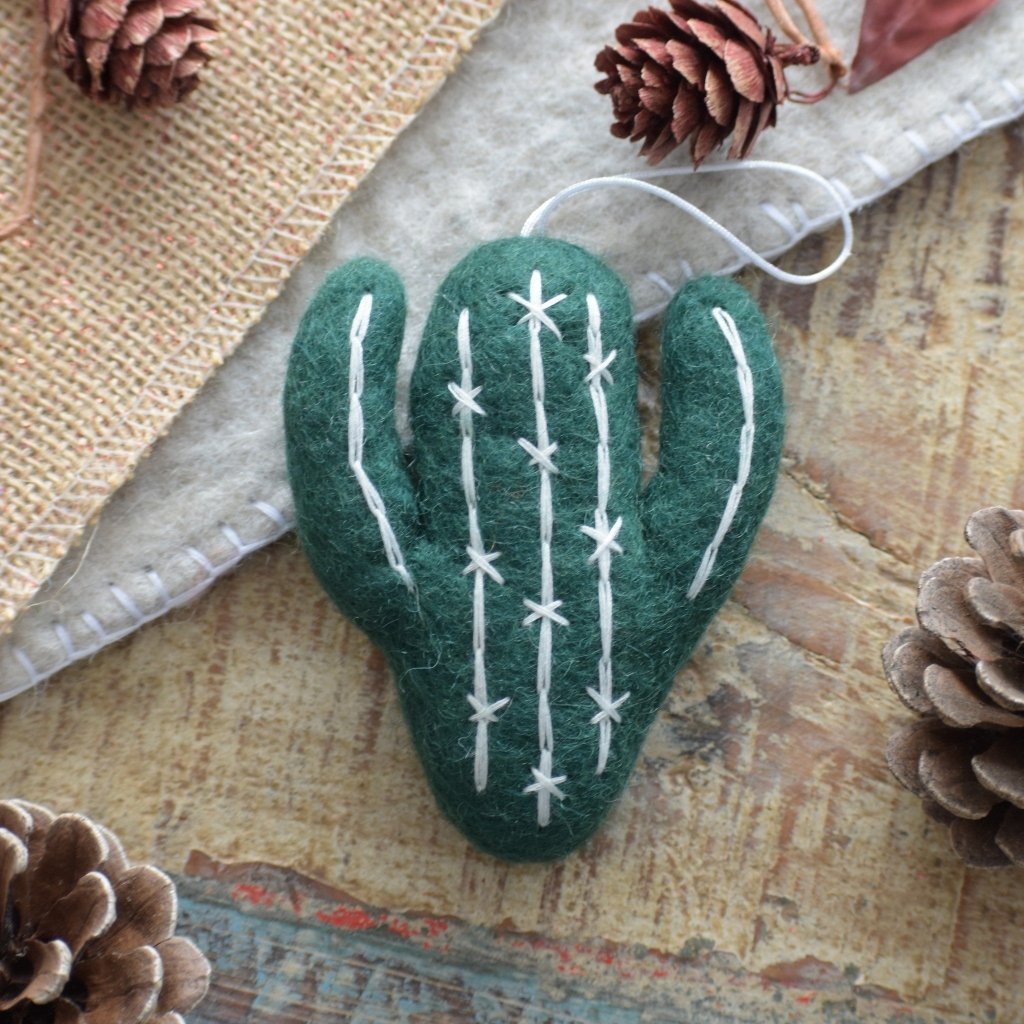 Felt Cactus Decoration - Emerald - Tik Tak Design Co.