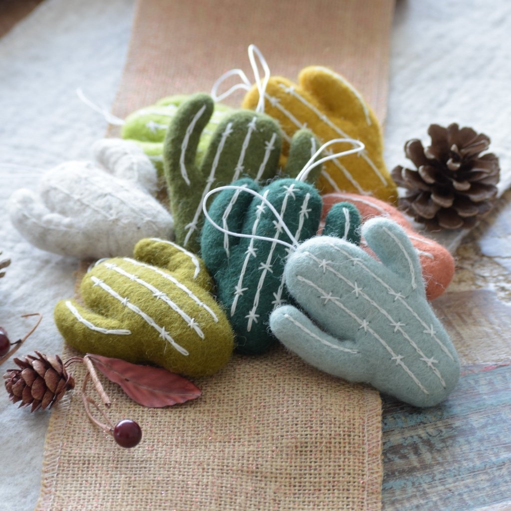Felt Cactus Decoration - Emerald - Tik Tak Design Co.