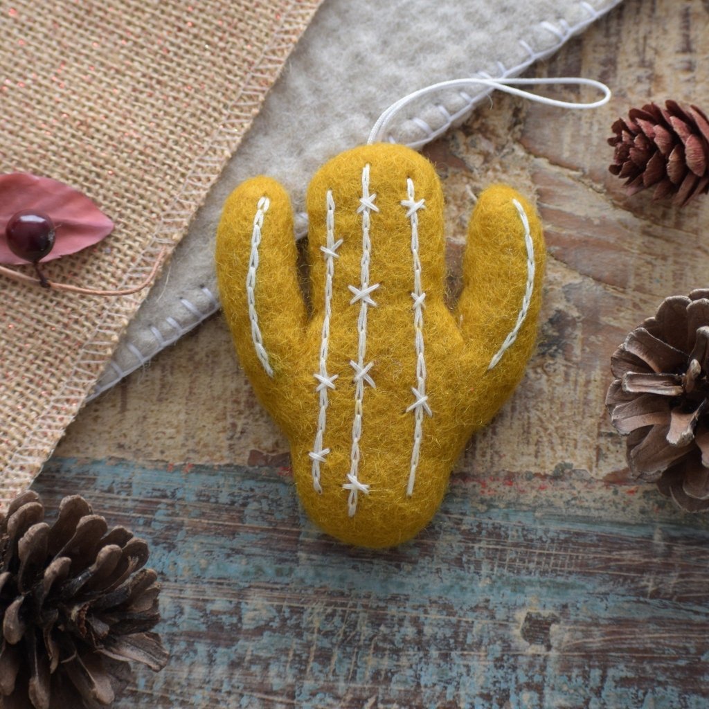 Felt Cactus Decoration - Mustard - Tik Tak Design Co.