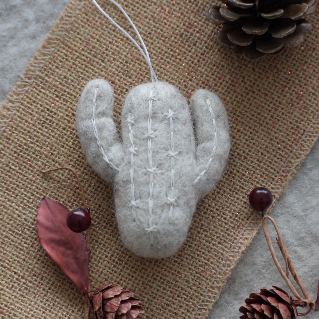 Felt Cactus Decoration - Natural - Tik Tak Design Co.