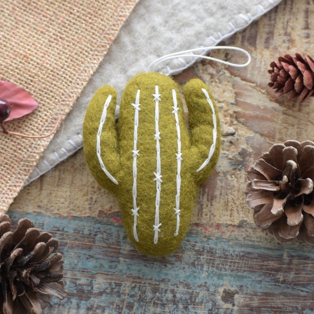 Felt Cactus Decoration - Olive - Tik Tak Design Co.