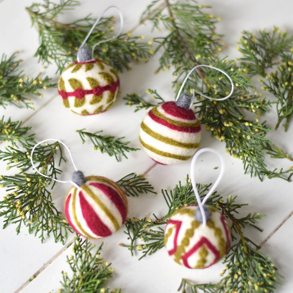 Felt Christmas Baubles Set - Tik Tak Design Co.