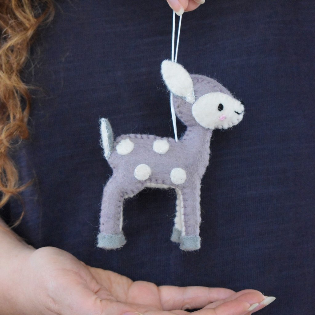 Felt Deer Decoration - Lavender - Tik Tak Design Co.