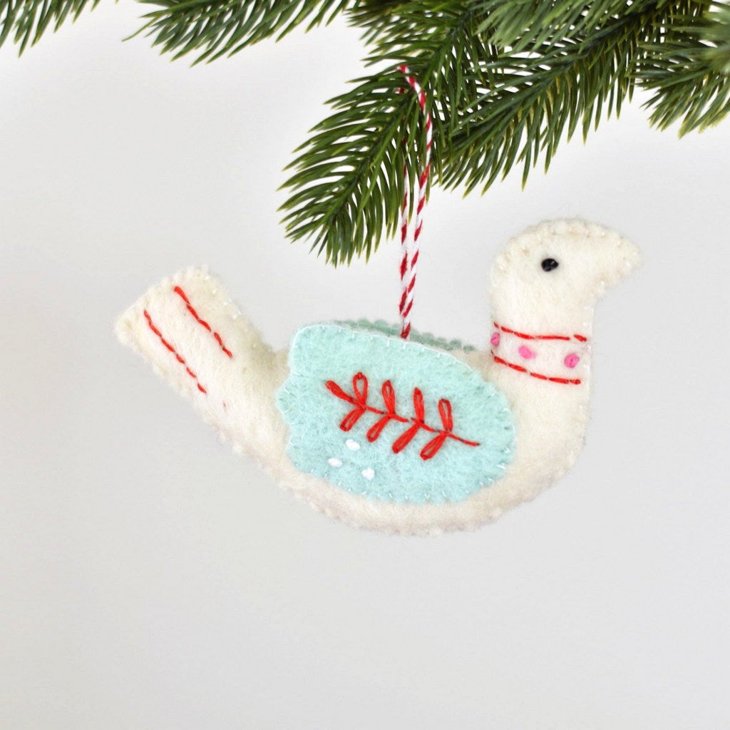 Felt Dove Christmas Decoration - Tik Tak Design Co.