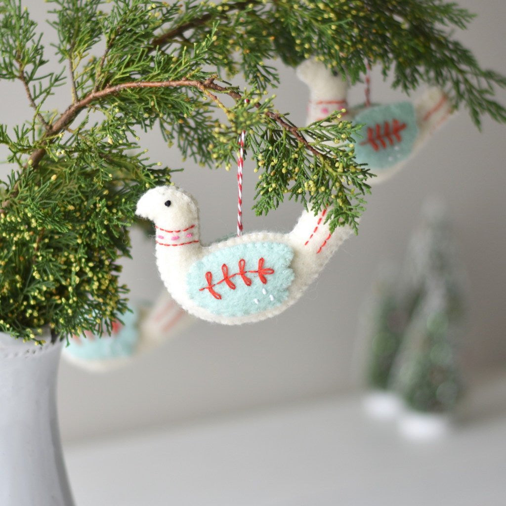 Felt Dove Christmas Decoration - Tik Tak Design Co.