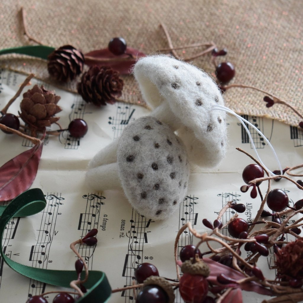 Felt Mushrooms Ornament - Neutral - Tik Tak Design Co.