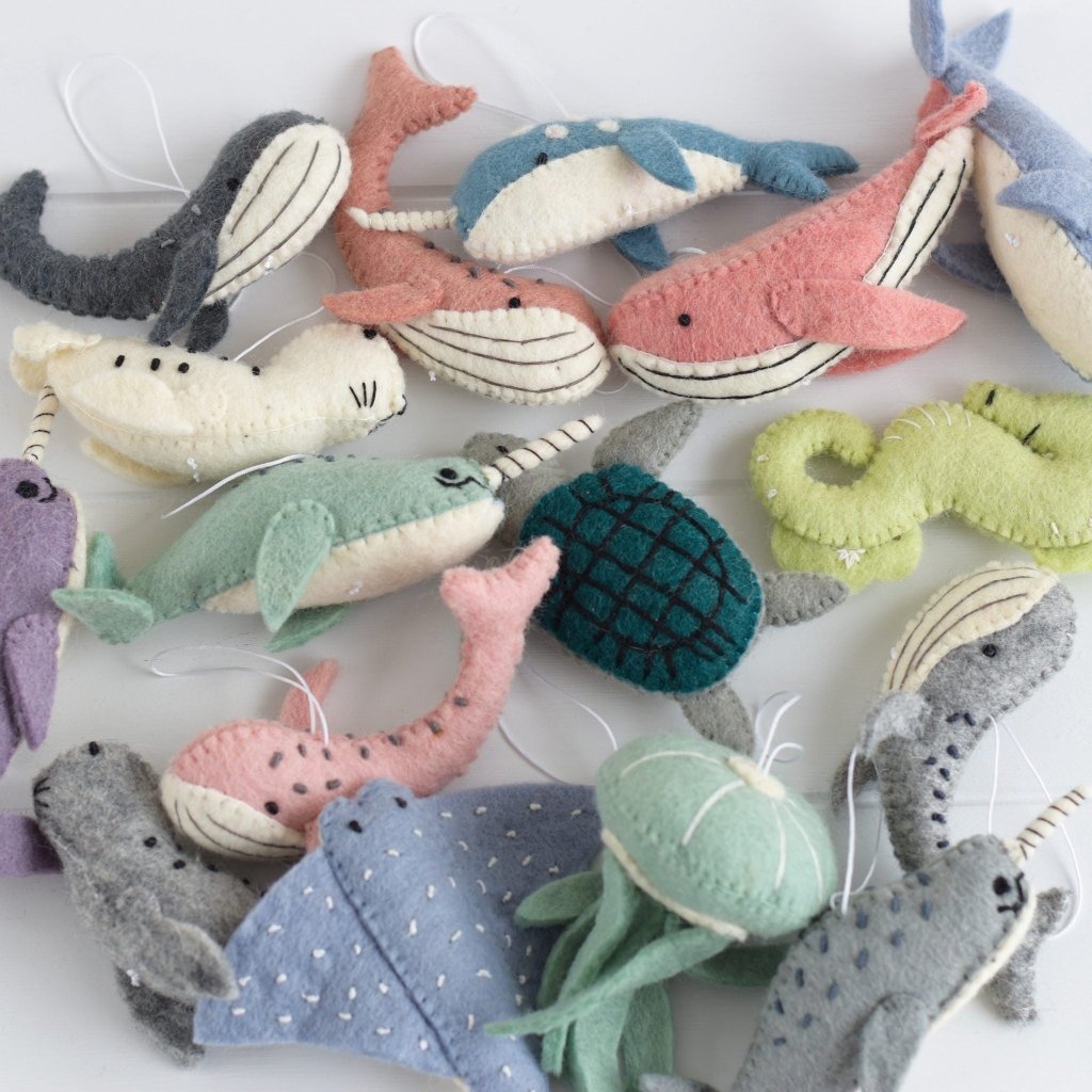 Felt Seal Ornament - Grey - Tik Tak Design Co.