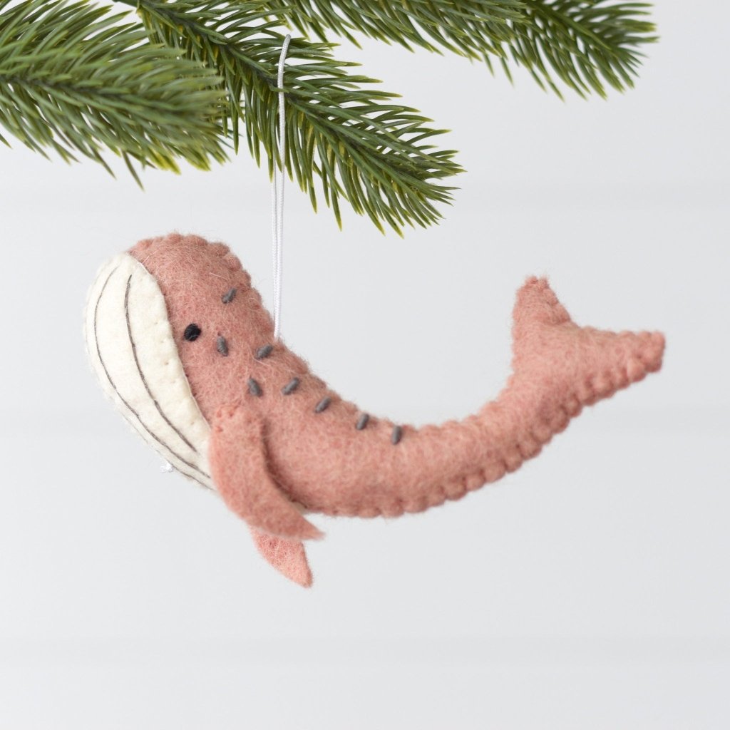 Felt Whale Decoration - Dusky Pink - Tik Tak Design Co.