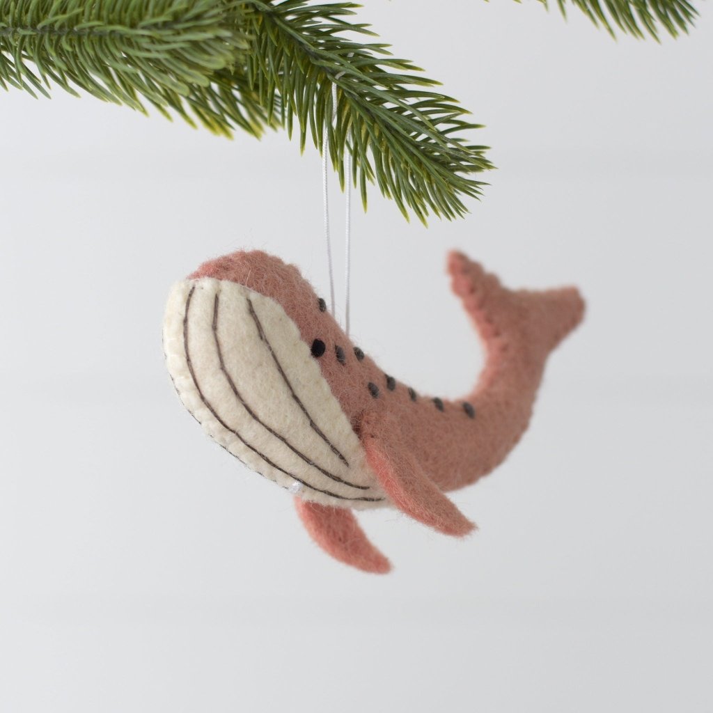 Felt Whale Decoration - Dusky Pink - Tik Tak Design Co.