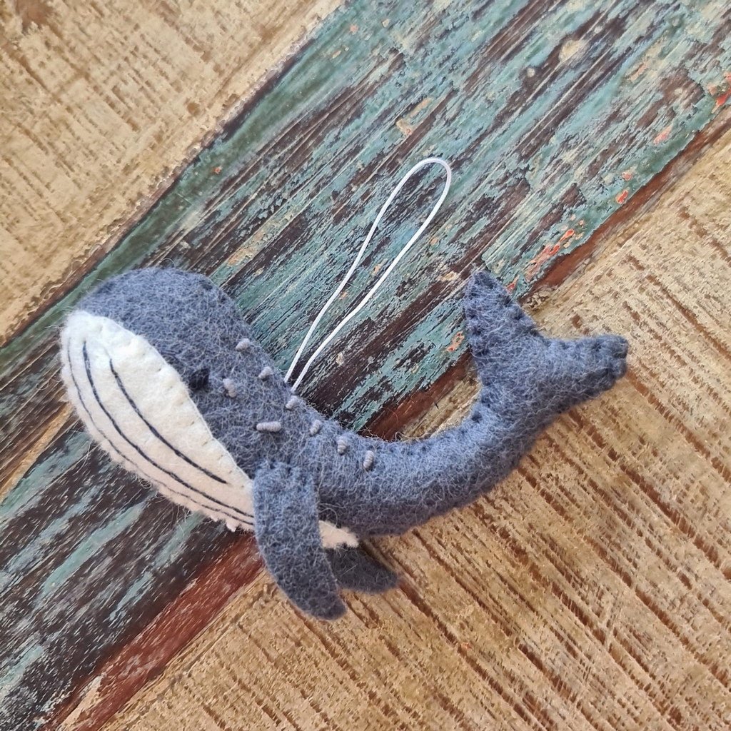 Felt Whale Decoration - Grey - Tik Tak Design Co.