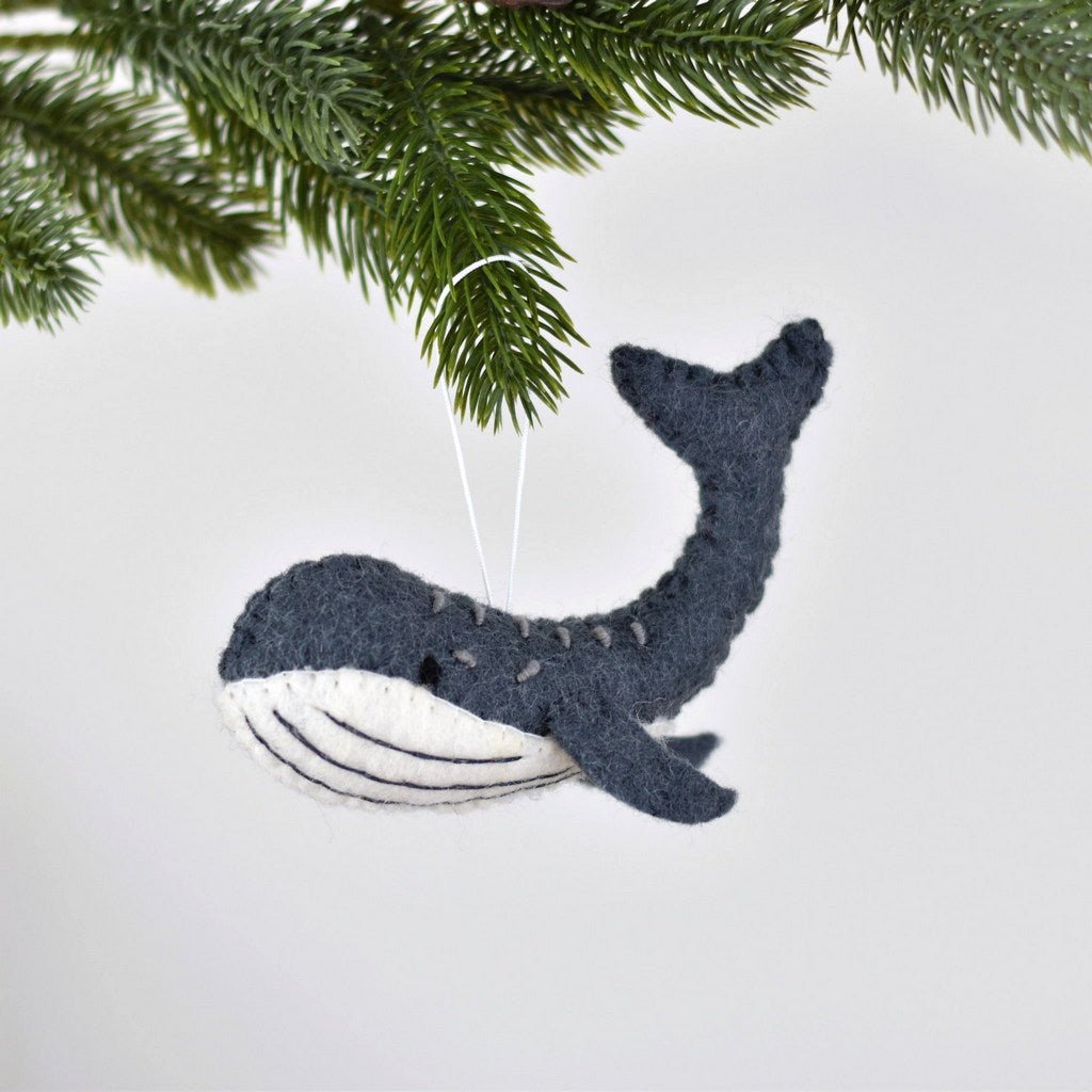 Felt Whale Decoration - Grey - Tik Tak Design Co.