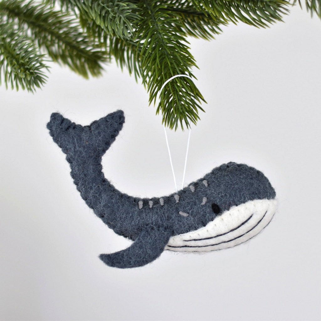 Felt Whale Decoration - Grey - Tik Tak Design Co.