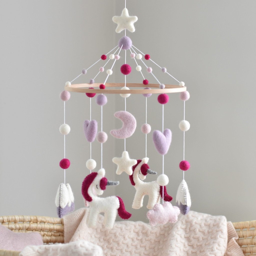 Fuchsia Unicorn Animal Mobile - Tik Tak Design Co.