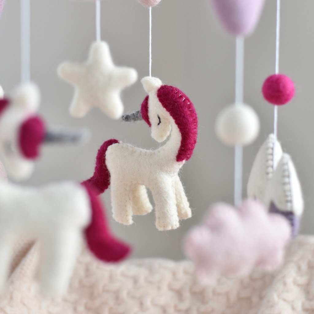Fuchsia Unicorn Animal Mobile - Tik Tak Design Co.
