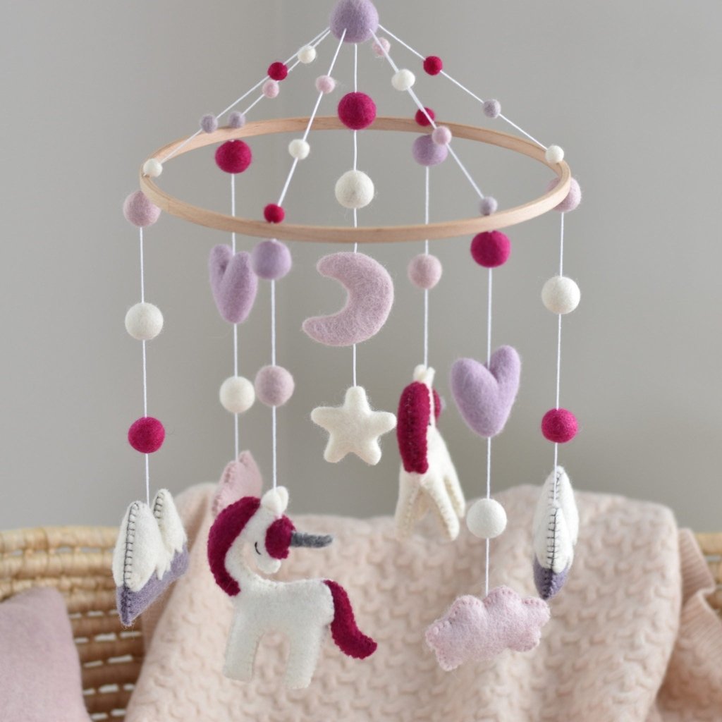 Fuchsia Unicorn Animal Mobile - Tik Tak Design Co.